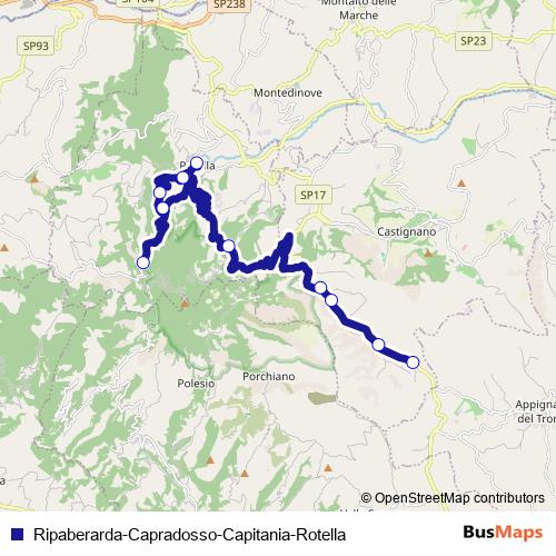 Ripaberarda-Capradosso-Capitania-Rotella bus Line Map