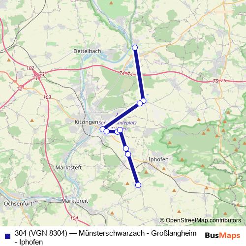 304 (VGN 8304) bus Line Map