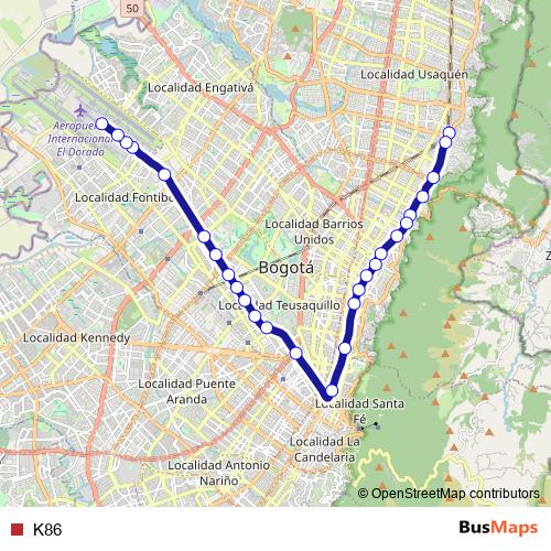 K86 bus Line Map