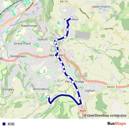 K86 bus Line Map