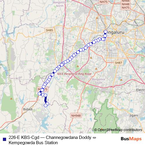 226-E KBS-Cgd bus Line Map