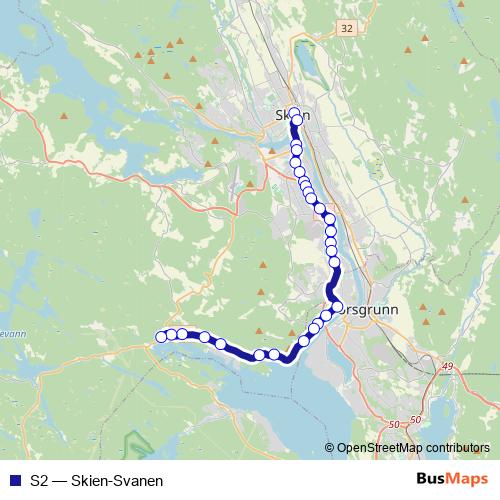 S2 bus Line Map