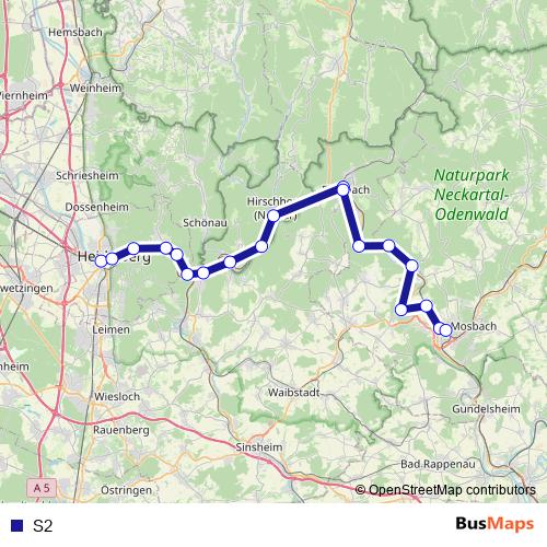 S2 bus Line Map