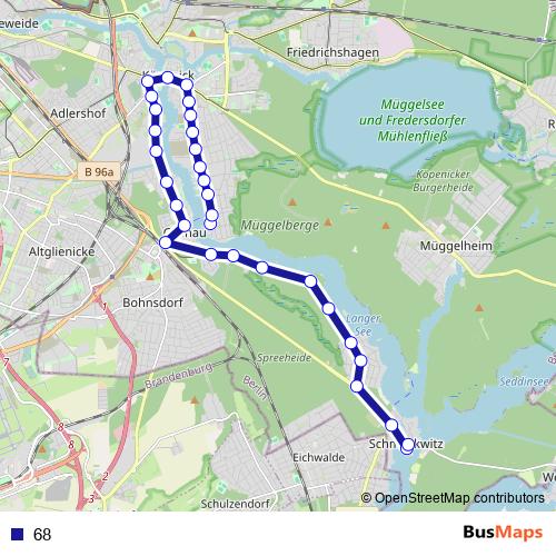 68 tram Line Map