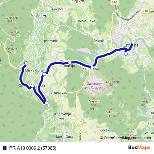PR A18 0386 2 (57365) bus Line Map