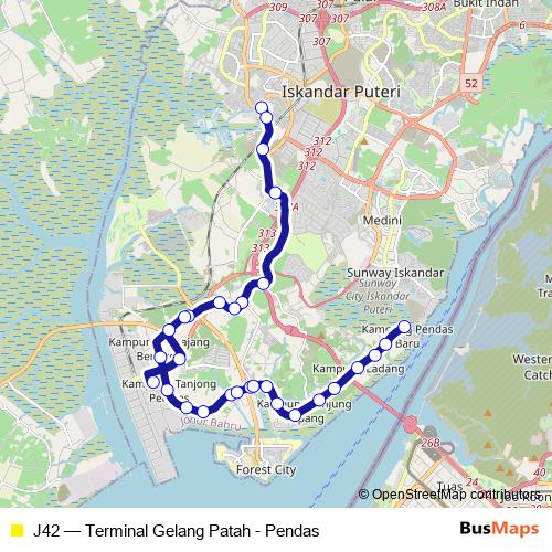 J42 bus Line Map