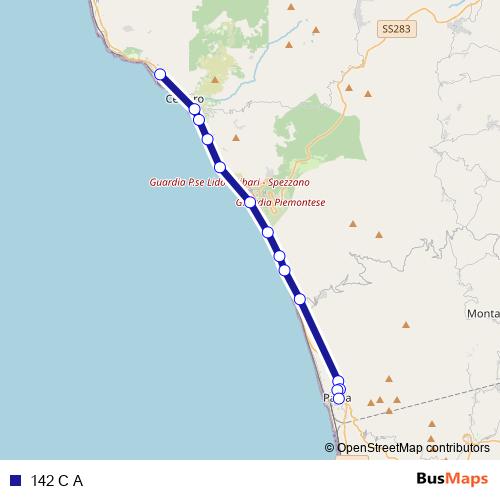 142 C A bus Line Map