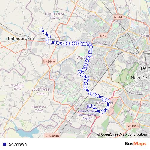 947down bus Line Map