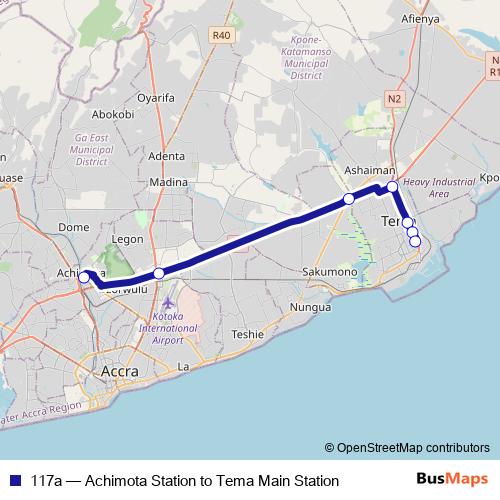 117a bus Line Map
