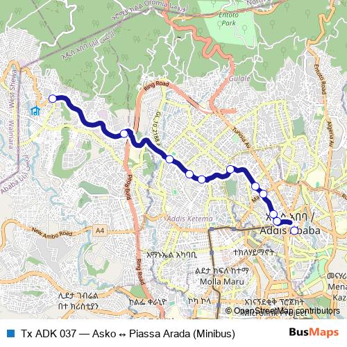 Tx ADK 037 bus Line Map