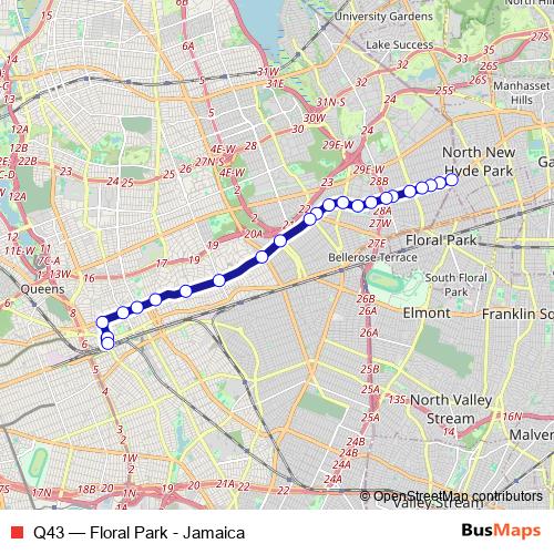 Q43 bus Line Map