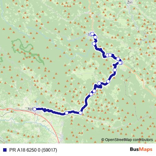 PR A18 6250 0 (59017) bus Line Map