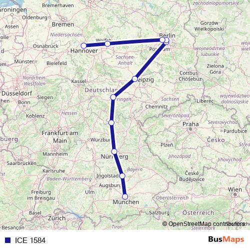 ICE 1584 rail Line Map