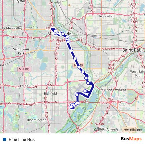 Blue Line Bus bus Line Map