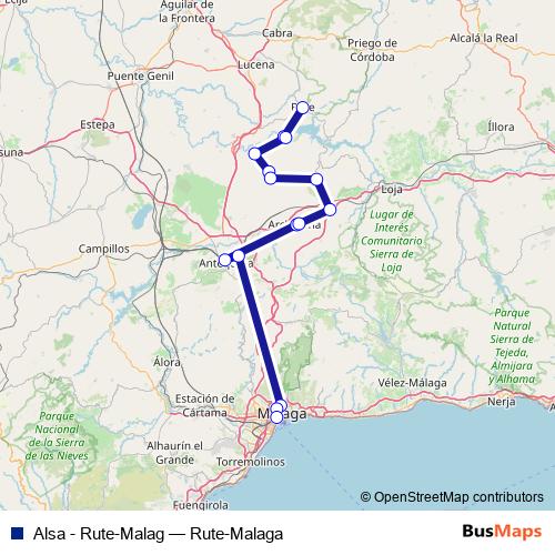 Alsa - Rute-Malag bus Line Map