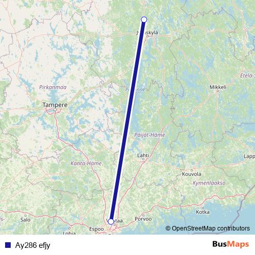 Ay286 efjy air Line Map