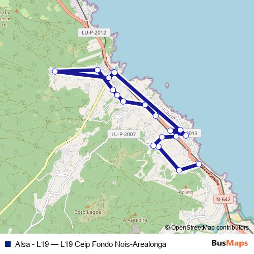 Alsa - L19 bus Line Map