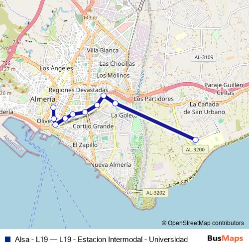 Alsa - L19 bus Line Map