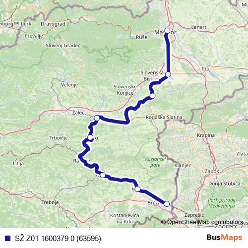 SŽ Z01 1600379 0 (63595) rail Line Map