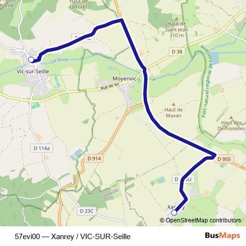 57evi00 bus Line Map