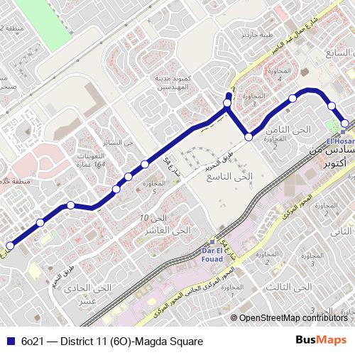 6o21 bus Line Map