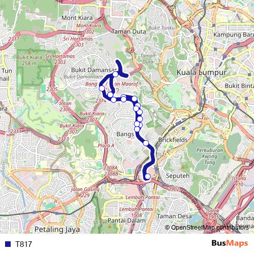 T817 bus Line Map