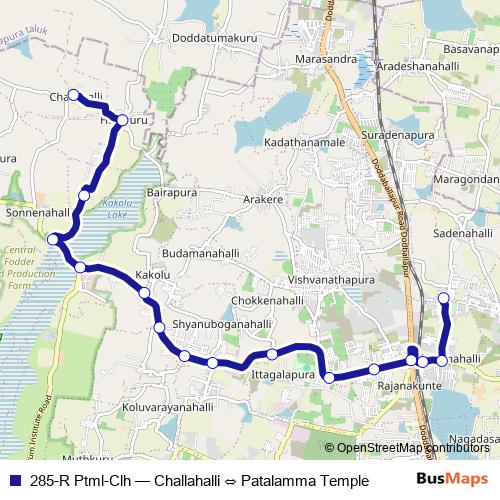 285-R Ptml-Clh bus Line Map