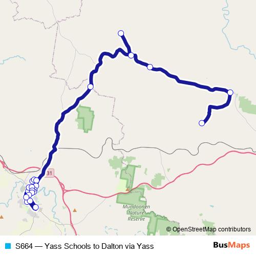 S664 bus Line Map
