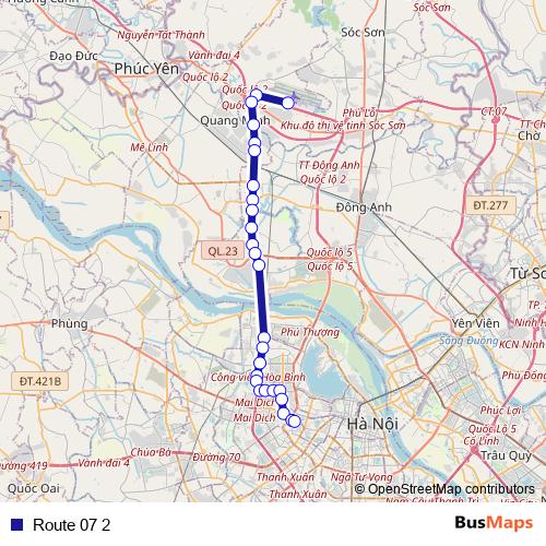 Route 07 2 bus Line Map