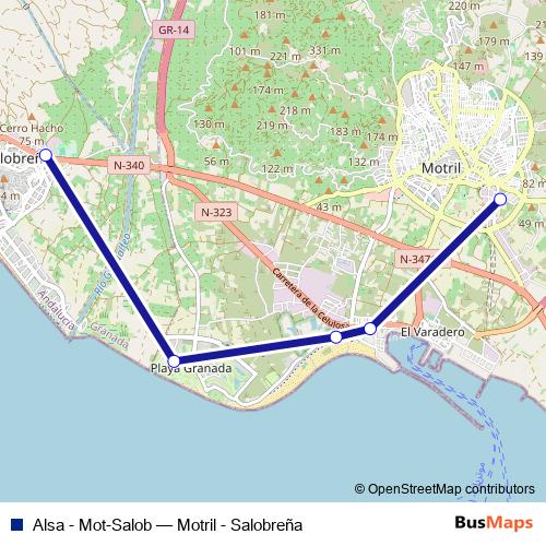 Alsa - Mot-Salob bus Line Map