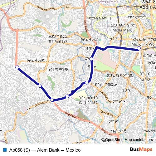 Ab058 (S) bus Line Map