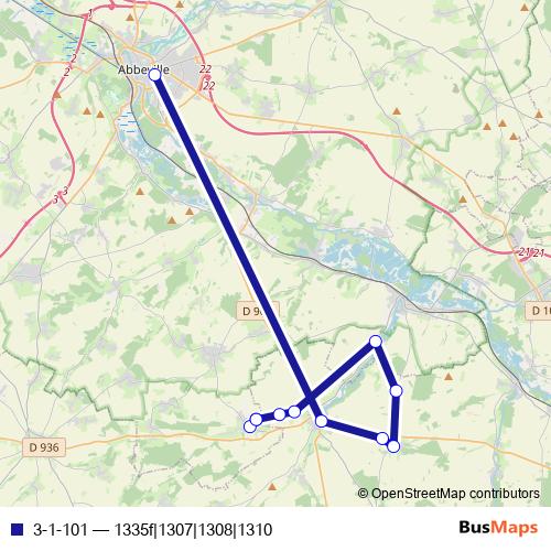 3-1-101 bus Line Map