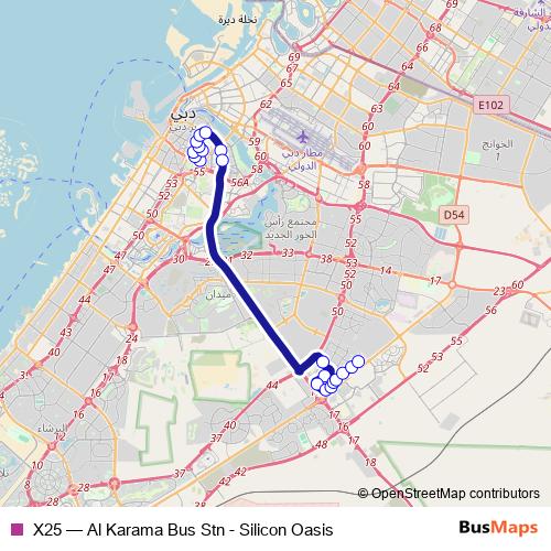 X25 bus Line Map