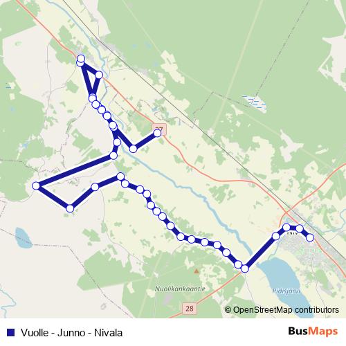 Vuolle - Junno - Nivala bus Line Map