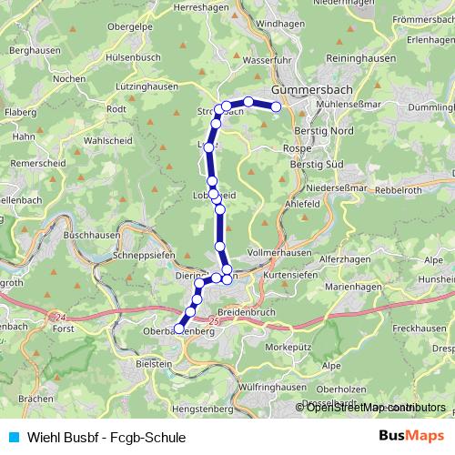 Wiehl Busbf - Fcgb-Schule tram Line Map