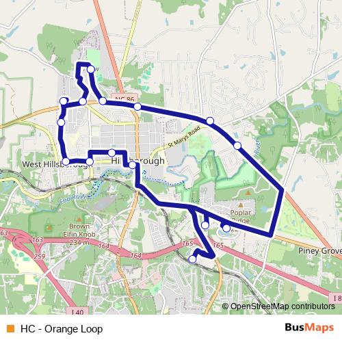HC - Orange Loop bus Line Map