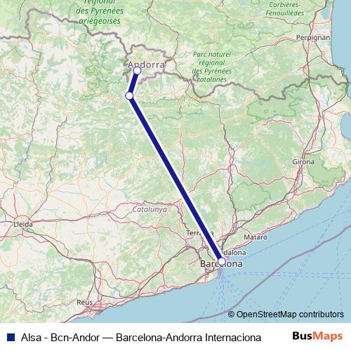 Alsa - Bcn-Andor bus Line Map