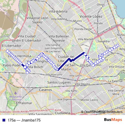 175a bus Line Map