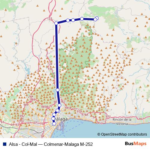 Alsa - Col-Mal bus Line Map