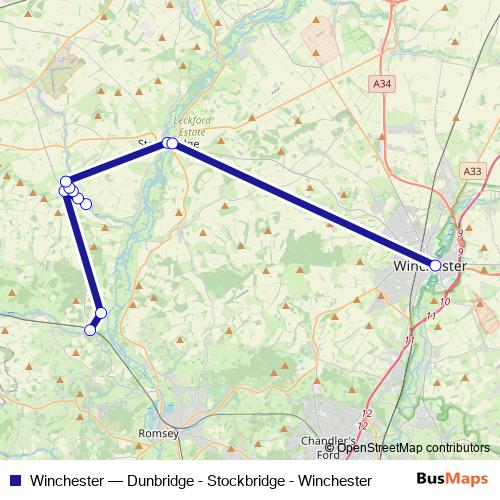 Winchester bus Line Map