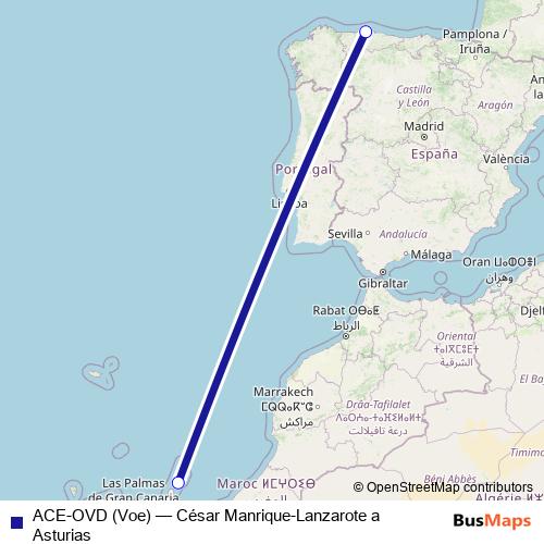 ACE-OVD (Voe) air Line Map