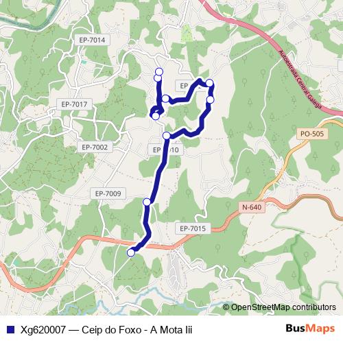 Xg620007 bus Line Map