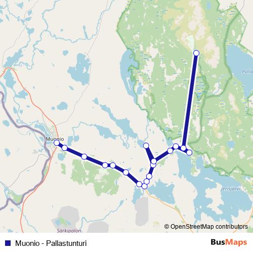 Muonio - Pallastunturi bus Line Map