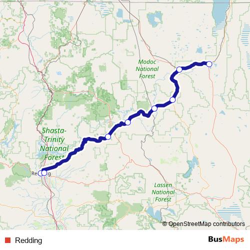 Redding bus Line Map