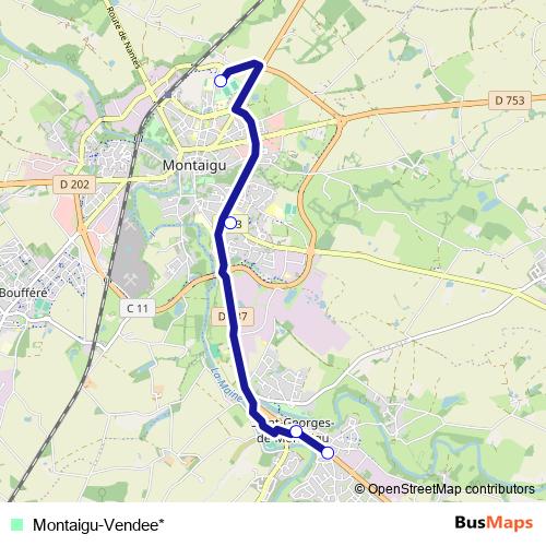 Montaigu-Vendee* bus Line Map