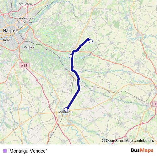 Montaigu-Vendee* bus Line Map
