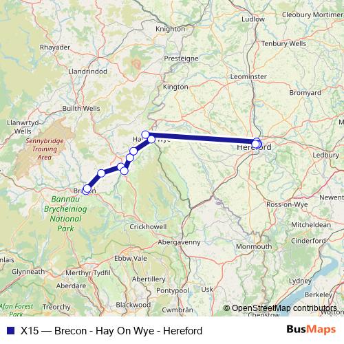 X15 bus Line Map