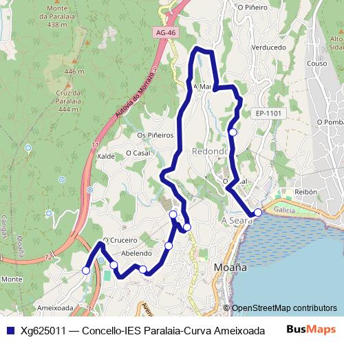 Xg625011 bus Line Map