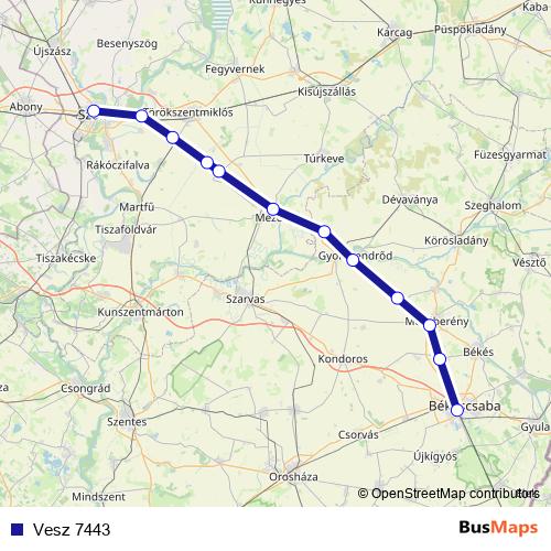 Vesz 7443 rail Line Map