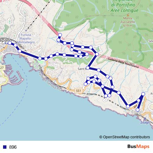 896 bus Line Map